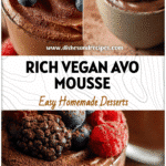 Creamy Vegan Avocado Chocolate Mousse dessert topped with cocoa and fresh berries, a perfect Dessert With Avocado idea